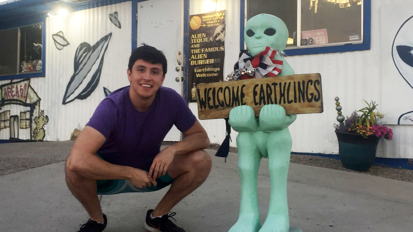 photo of victor with an alien